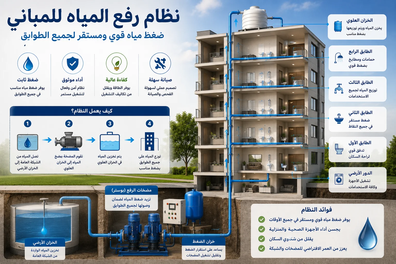 نظام رفع المياه للمباني