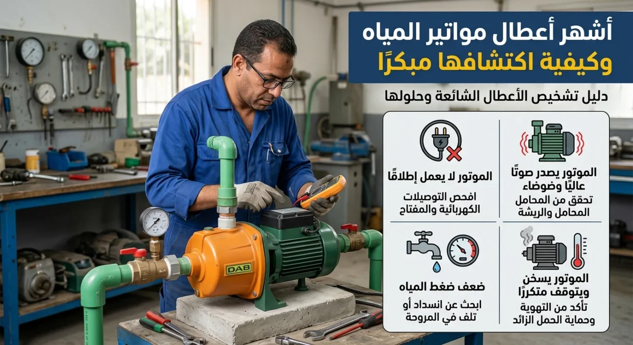 أشهر أعطال مواتير المياه وكيفية اكتشافها مبكرًا