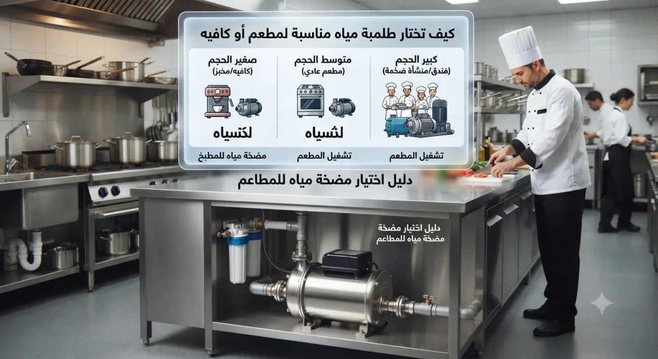 كيف تختار طلمبة مياه مناسبة لمطعم أو كافيه؟