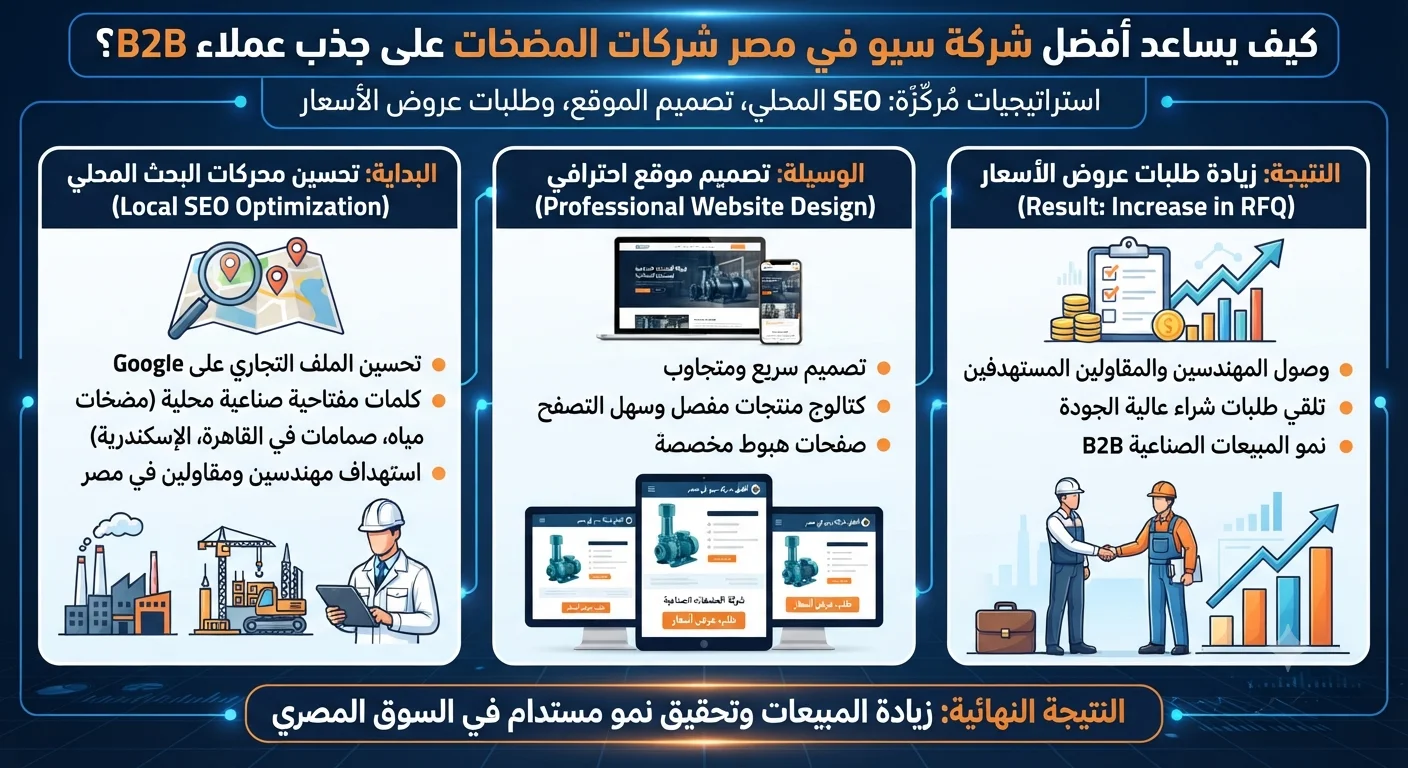 كيف يساعد أفضل شركة سيو في مصر شركات المضخات على جذب عملاء B2B؟