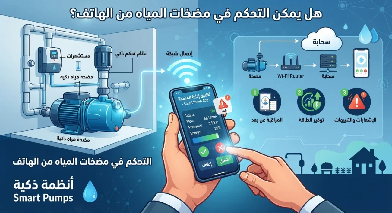 هل يمكن التحكم في مضخات المياه من الهاتف؟